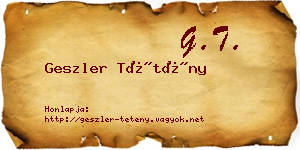 Geszler Tétény névjegykártya